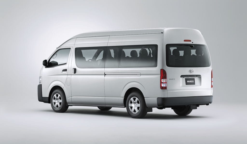 Toyota Hiace minibus for groups of seven