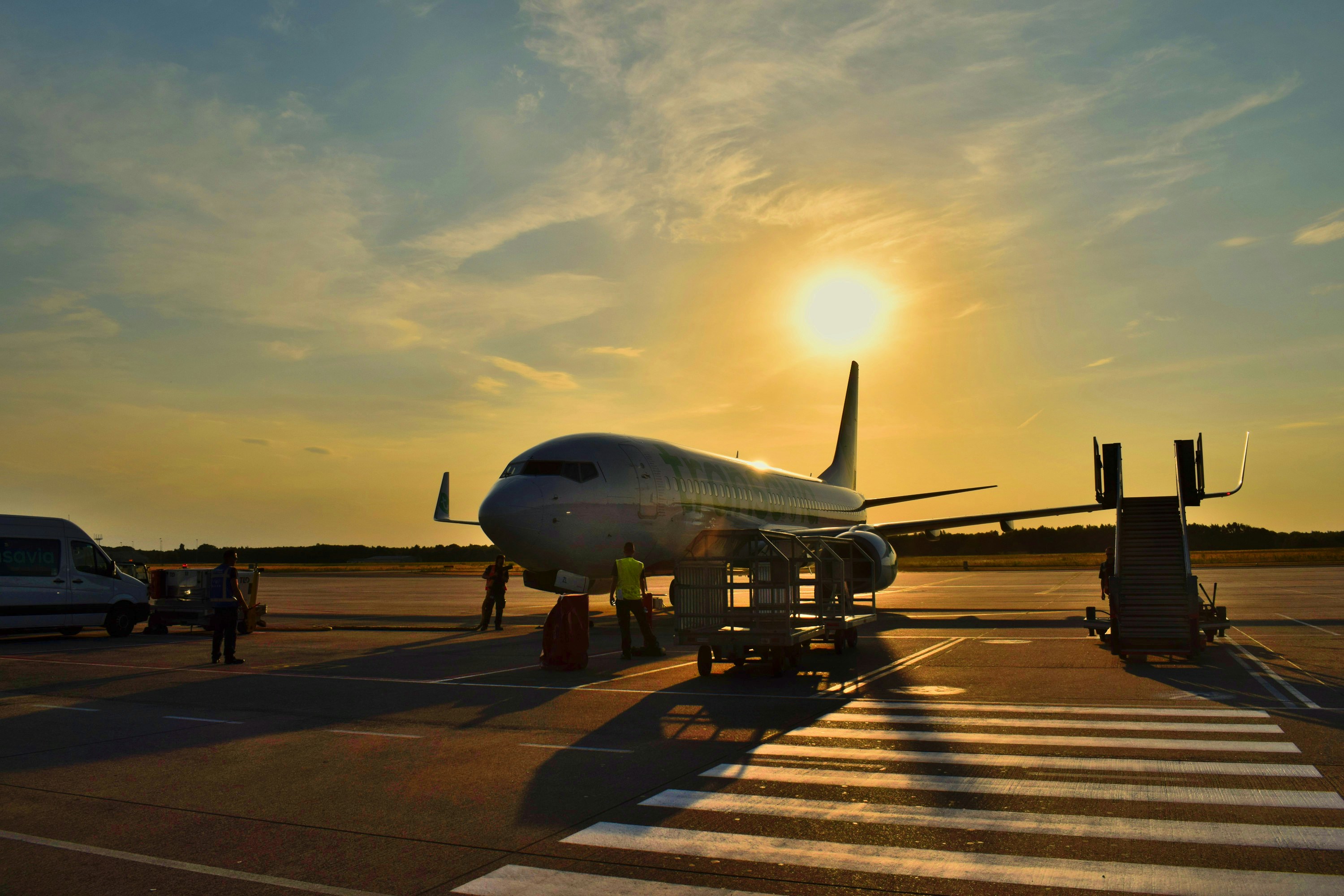 Airplane at airport terminal for Colombo transfers